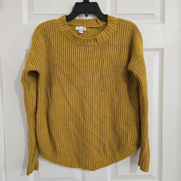 So Women's Knitted Sweater Dark Yellow Size Medium Boho Fall Winter Warm - Picture 2 of 10